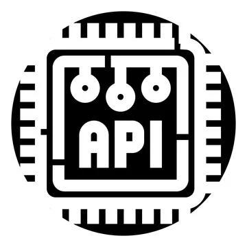 Api application programming interface microchip technology icon Stock Illustration