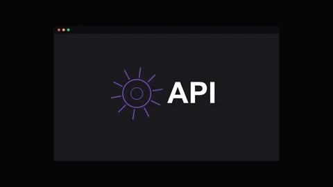 API Application Programming Interface Neon Gear Animation - Violet Stock Footage 341491129