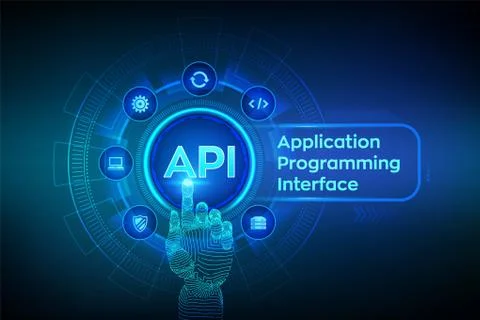 API. Application Programming Interface, software development tool, informatio 스톡 일러스트