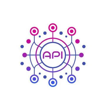 API, application programming interface, software integration technology vecto 스톡 일러스트