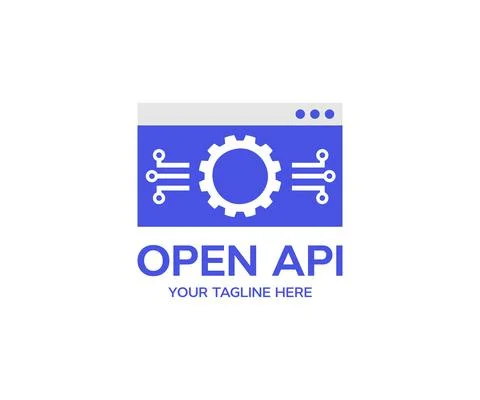 API - Application Programming Interface, Software development tool logo design. Stock Illustration