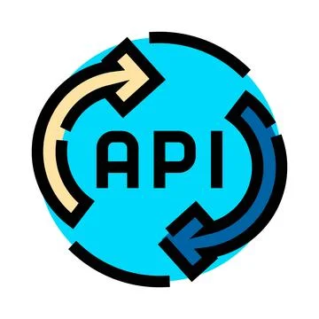 Api application programming interface software development data exchange Ilustración de archivo