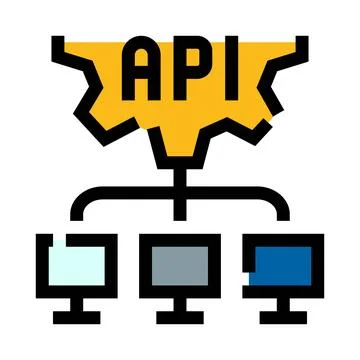 Api application programming interface software integration connecting compute Stock Illustration