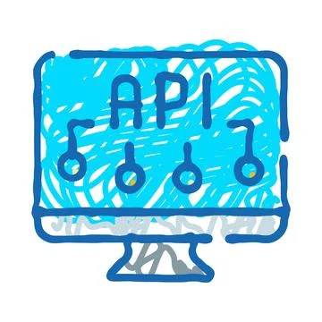 Api application programming interface software development monitor Ilustración de archivo