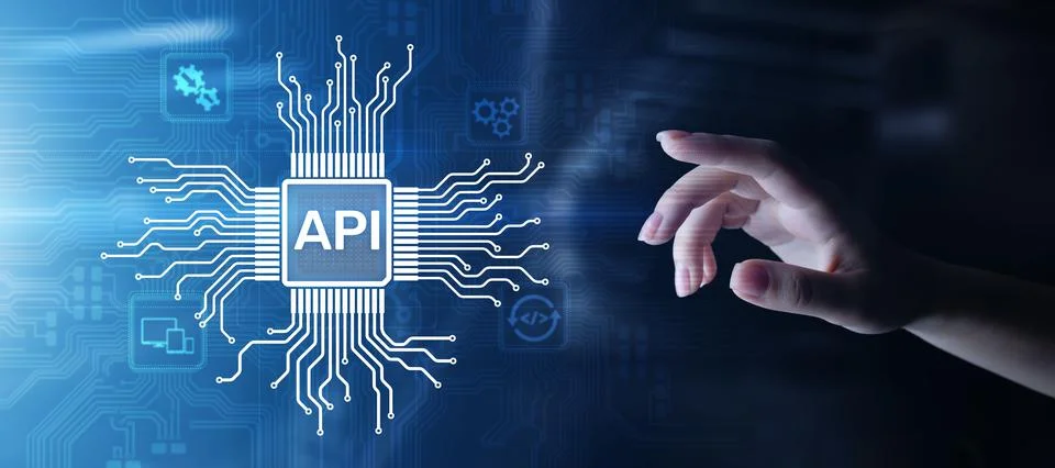 API - Application Programming Interface, software development tool, information Foto stock
