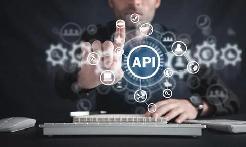 API. Application Programming Interface. Software Development. Technology Foto stock