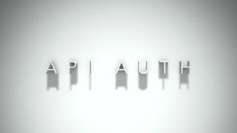 Api auth 3D title animation with shadows on a white background Stock Footage 297517697