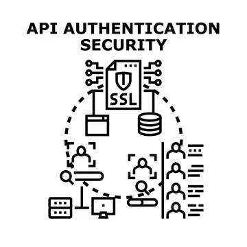Api authentication security protecting system access Stock Illustration