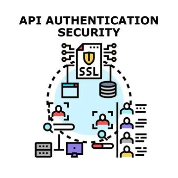 Api authentication security protecting system access Stock Illustration