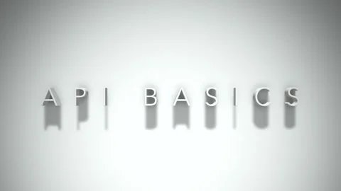 Api basics 3D title animation with shadows on a white background Stock Footage 297003398