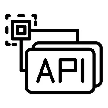 Api button icon, outline style Illustrazione stock