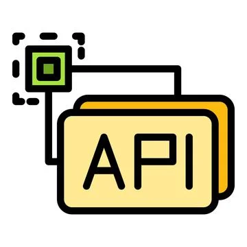 Api button icon vector flat Stock Illustration