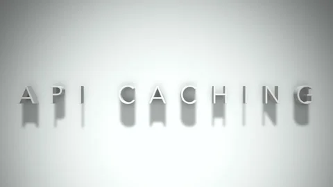 Api caching 3D title animation with shadows on a white background Stock Footage 297015639