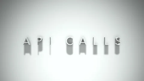 Api calls 3D title animation with shadows on a white background Stock Footage 297216062