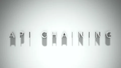 Api chaining 3D title animation white text on a white background Stock Footage 299748713