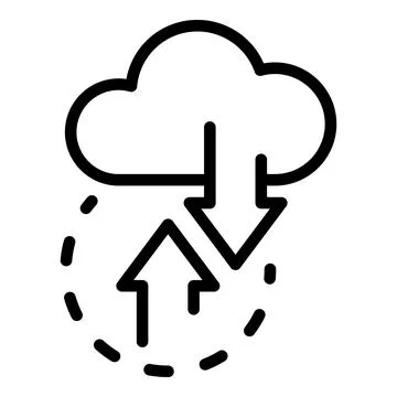 Api change data cloud icon, outline style Stock Illustration