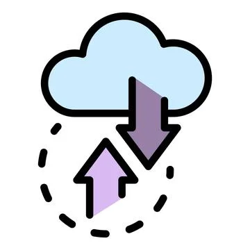 Api change data cloud icon vector flat 스톡 일러스트