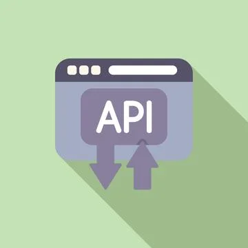 Api change gear icon flat vector. Mobile server Stockillustratie