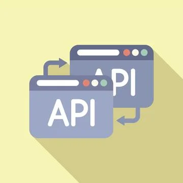 Api change secure icon flat vector. Gear hosting Stock Illustration