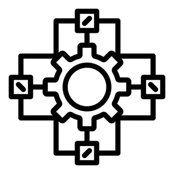 Api change wheel icon, outline style Stock Illustration