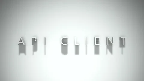 Api client 3D title animation with shadows on a white background Stock Footage 297015635