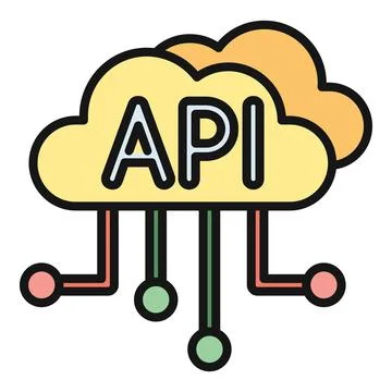 Api cloud computing architecture connecting digital services Stock Illustration