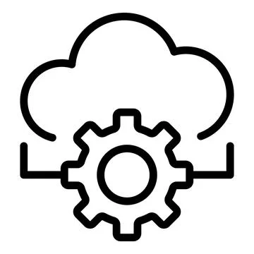 Api cloud gear icon, outline style Stock-Illustration