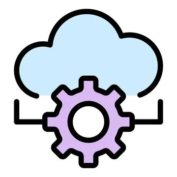 Api cloud gear icon vector flat Illustrazione stock