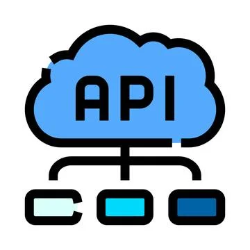 Api cloud integration connecting multiple software platforms Stock Illustration