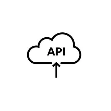 Api cloud integration icon data process. Flat vector web api cloud system Stock Illustration