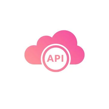 Api cloud integration icon data process. Flat vector web api cloud system Stock Illustration