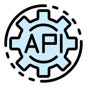 Api code gear icon vector flat Illustrazione stock