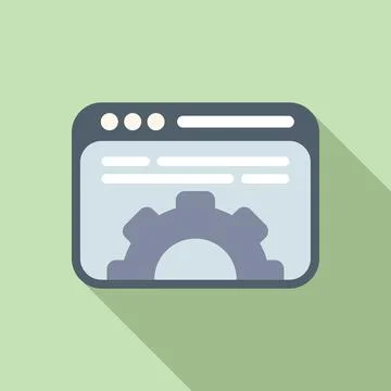 Api code icon flat vector. Develop program php Stock Illustration