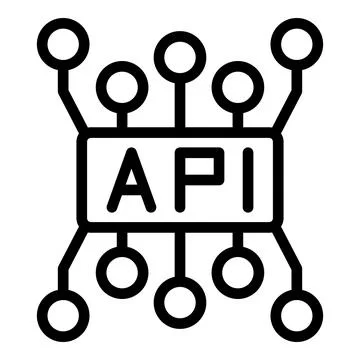 Api code icon, outline style Illustration