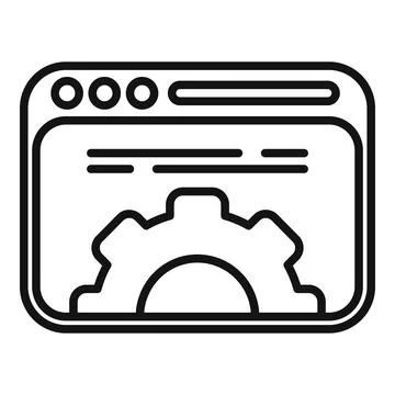 Api code icon outline vector. Develop program php Stock Illustration