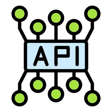 Api code icon vector flat Stock Illustration