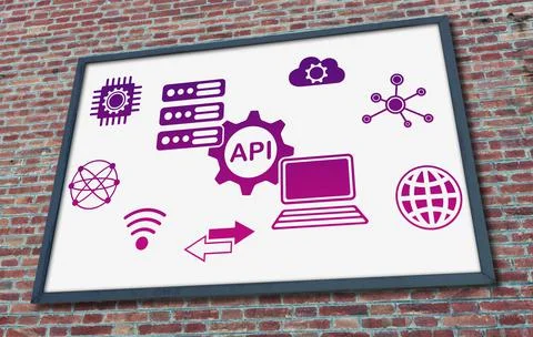 Api concept on a billboard Stock Photos