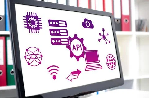 Api concept on a computer screen Foto stock