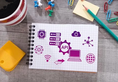 Api concept on a notepad Stock Photos