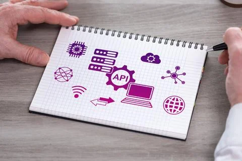 Api concept on a notepad Stock Photos