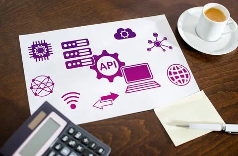 Api concept on a paper Stock Photos