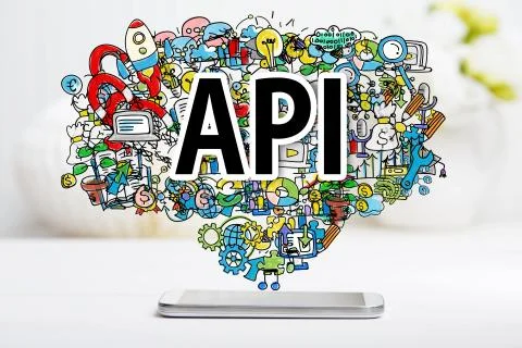 API concept with smartphone Foto stock