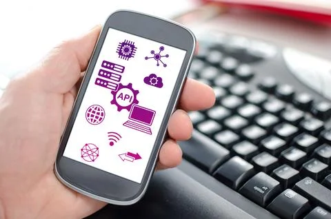 Api concept on a smartphone Stock Photos