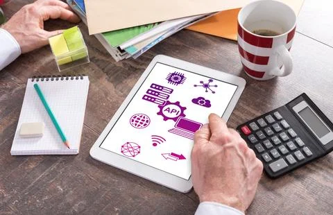 Api concept on a tablet Stock Photos