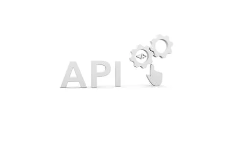 API concept white background 3d render illustration Stockillustratie