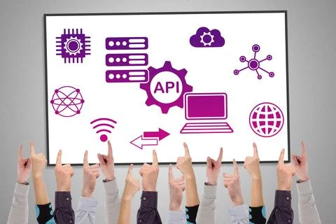 Api concept on a whiteboard Stock Photos