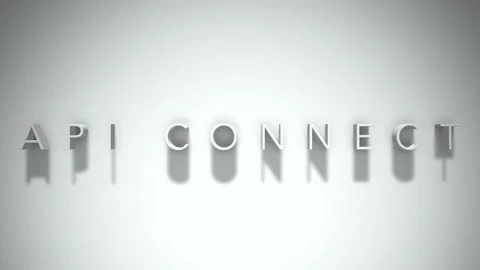 Api connect 3D title animation with shadows on a white background Stock Footage 297216507