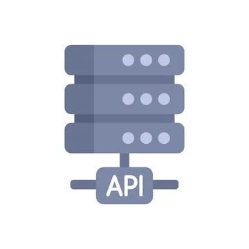 Api connecting to server rack icon showing data exchange 스톡 일러스트