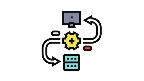 Api connection big data color icon animation 스톡 동영상 326108388