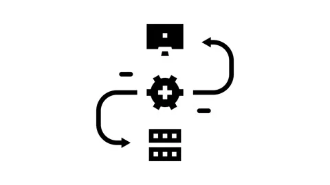 Api connection big data glyph icon animation Stock Footage 326145742